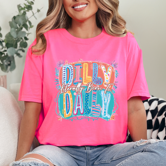 Dilly Dally Graphic Tee | Funny Colorful Retro Shirt | Cute Trendy Women’s T-Shirt | Comfort Colors Style