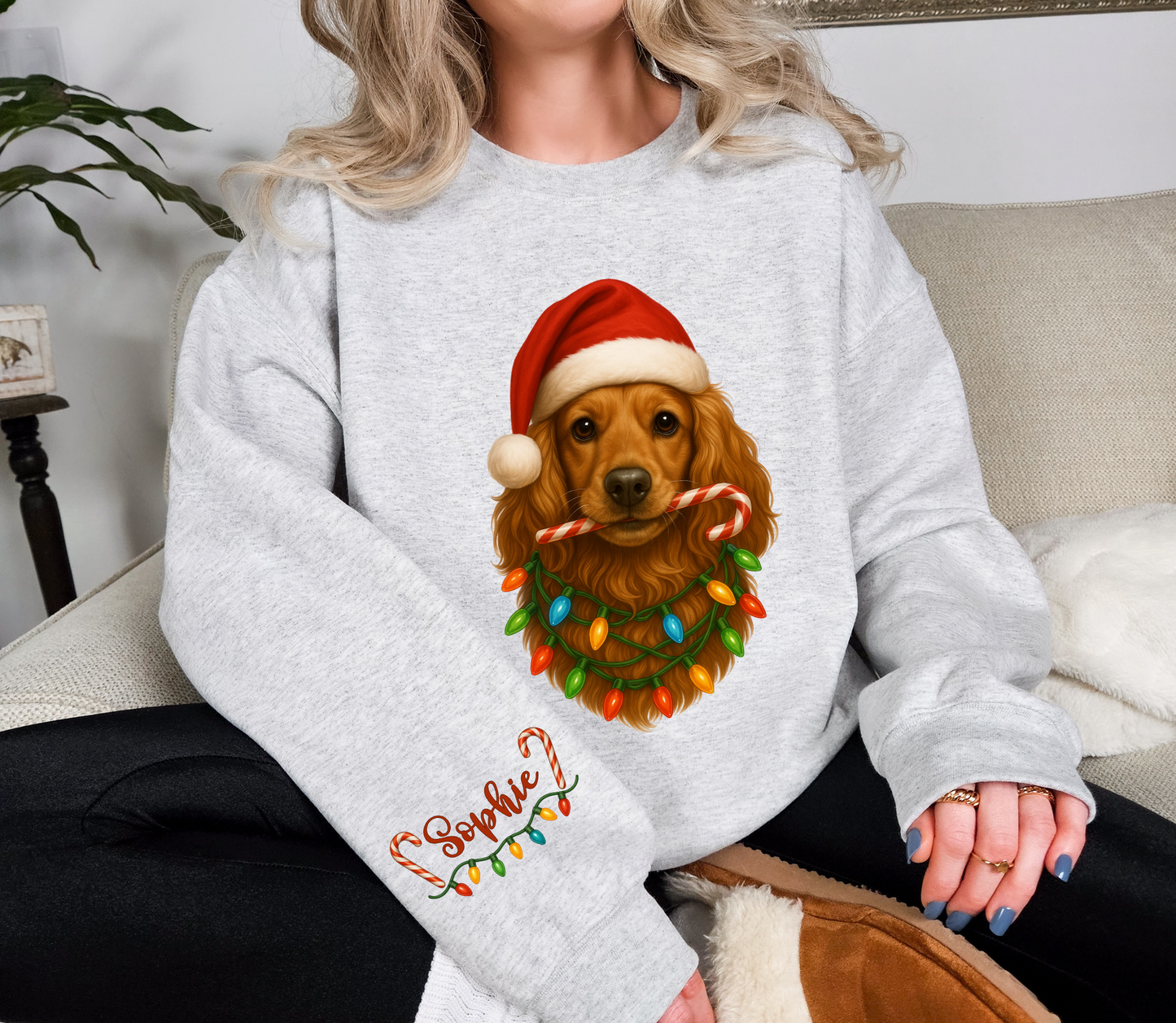 Custom Pet Christmas Sweatshirt | Personalized Pet Sweatshirt | Holiday Gift for Dog & Cat Lovers