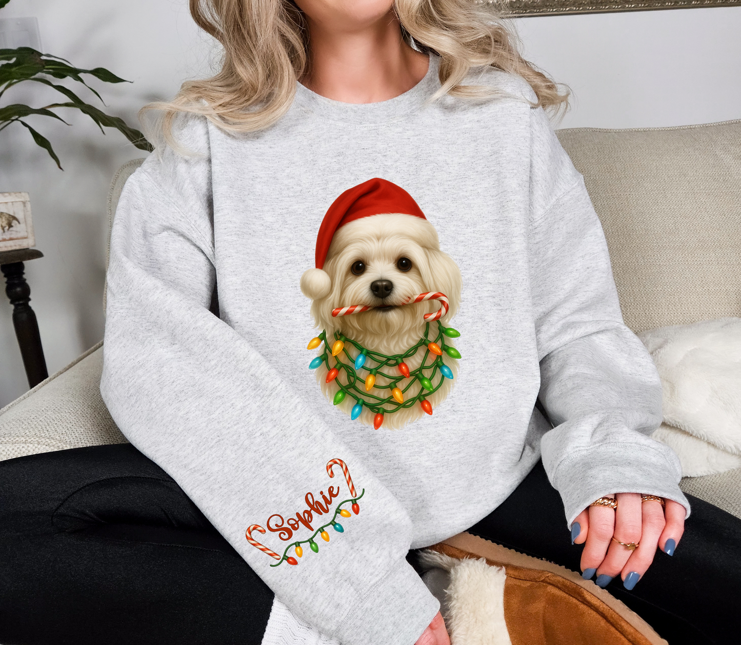 Custom Pet Christmas Sweatshirt | Personalized Pet Sweatshirt | Holiday Gift for Dog & Cat Lovers