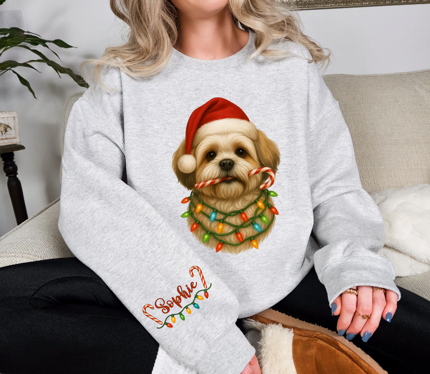 Custom Pet Christmas Sweatshirt | Personalized Pet Sweatshirt | Holiday Gift for Dog & Cat Lovers