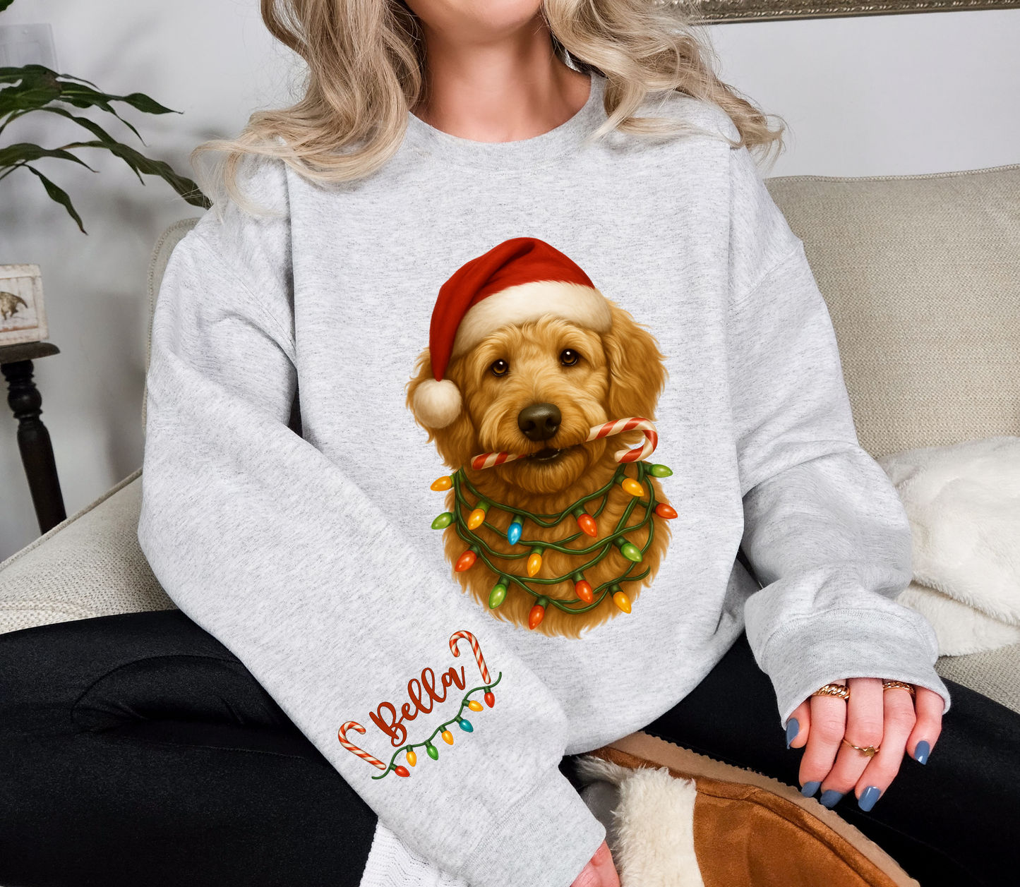 Custom Pet Christmas Sweatshirt | Personalized Pet Sweatshirt | Holiday Gift for Dog & Cat Lovers