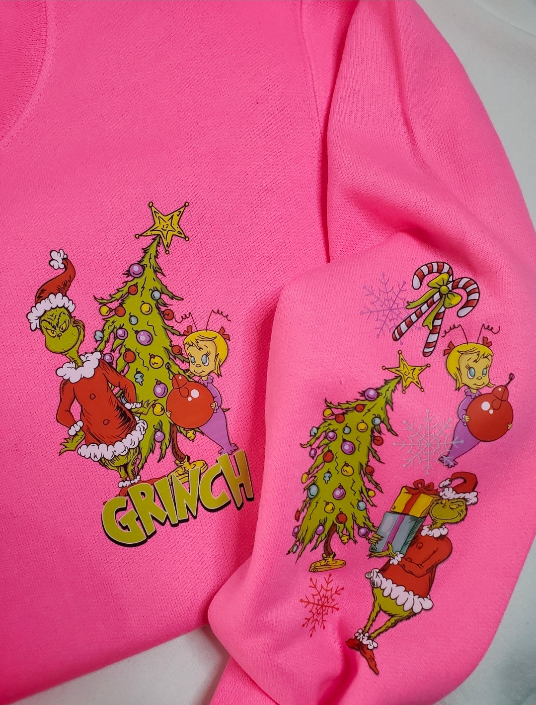 Pink Green One Christmas Crewneck | Holiday Sweatshirt | Stink Stank Stunk