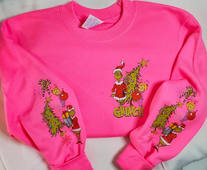 Pink Green One Christmas Crewneck | Holiday Sweatshirt | Stink Stank Stunk