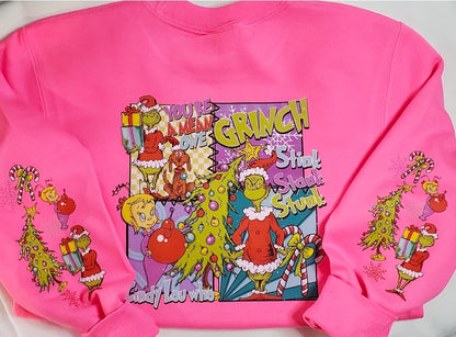 Pink Green One Christmas Crewneck | Holiday Sweatshirt | Stink Stank Stunk