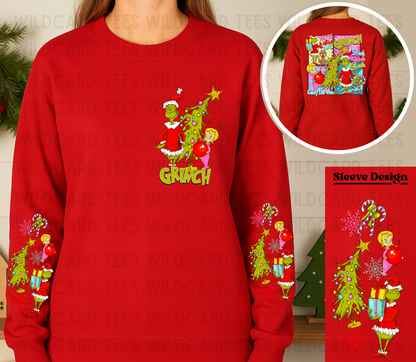 Green Guy Christmas Long Sleeve Shirt – Front, Back & Sleeve Design | Festive Holiday Tee