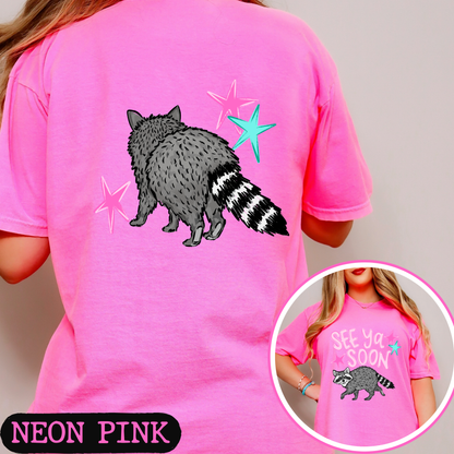 See Ya Soon Raccoon Graphic Tee | Funny Cute Raccoon Shirt | Trendy Comfort Colors T-Shirt