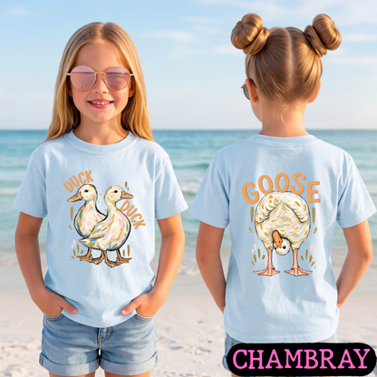 Duck Duck Goose Shirt | Funny Farm Animal Graphic Tee | Front & Back Print