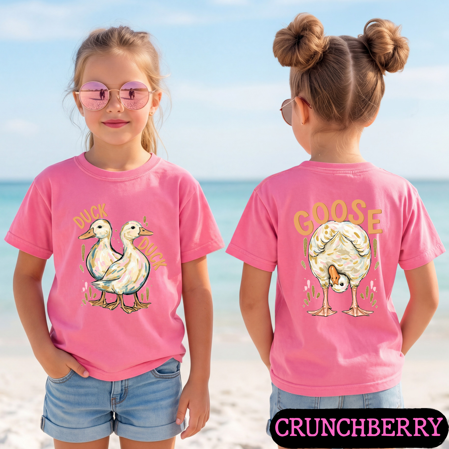 Duck Duck Goose Shirt | Funny Farm Animal Graphic Tee | Front & Back Print