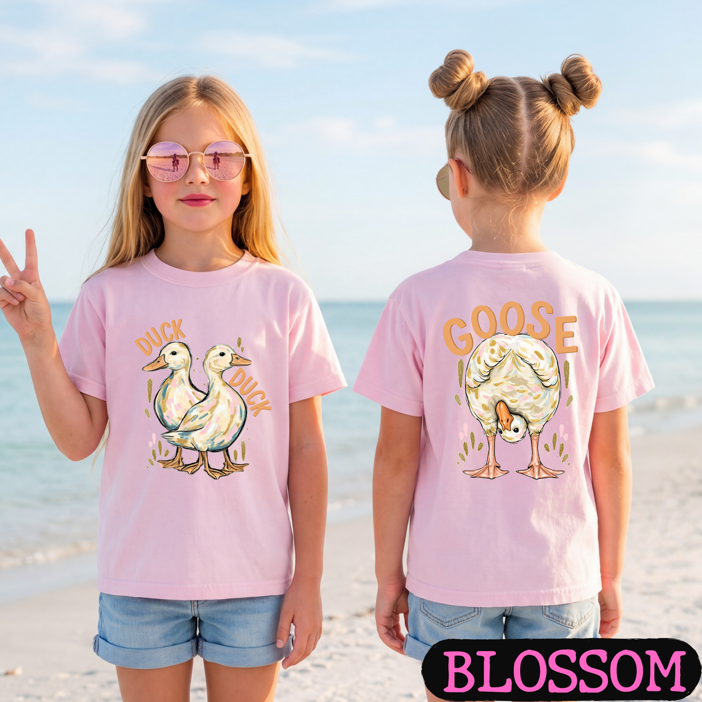 Duck Duck Goose Shirt | Funny Farm Animal Graphic Tee | Front & Back Print