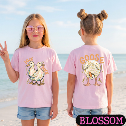 Duck Duck Goose Shirt | Funny Farm Animal Graphic Tee | Front & Back Print