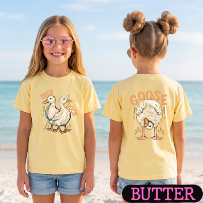 Duck Duck Goose Shirt | Funny Farm Animal Graphic Tee | Front & Back Print