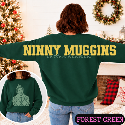 Big Back Cotton Headed Ninny Muggins Christmas Sweatshirt | Funny Holiday Graphic Crewneck