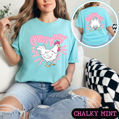 Guess What Chicken Butt Shirt | Funny Chicken Graphic Tee | Cute Farm Humor T-Shirt