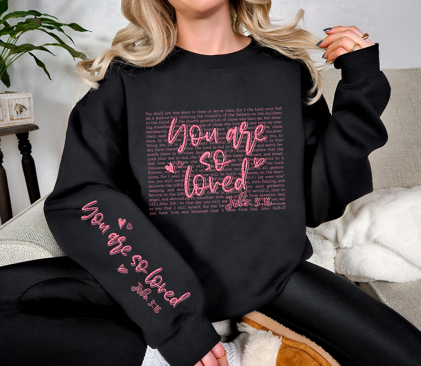 You Are So Loved Crewneck | John 3:16 Faith Sweatshirt