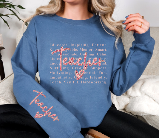 Teacher Definition Sweatshirt | Inspirational Educator Crewneck | Valentine Gift for Teachers