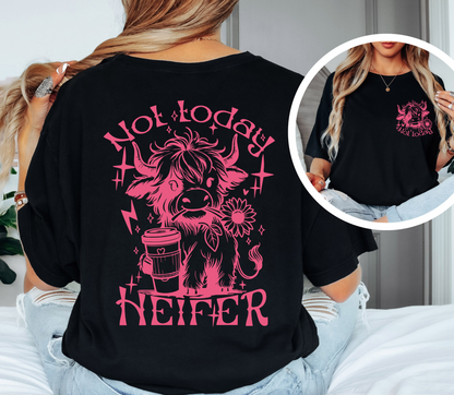 Not Today Heifer Shirt | Funny Cow Graphic Tee | Comfort Colors Oversized Unisex T-Shirt
