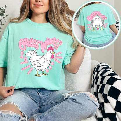 Guess What Chicken Butt Shirt | Funny Chicken Graphic Tee | Cute Farm Humor T-Shirt