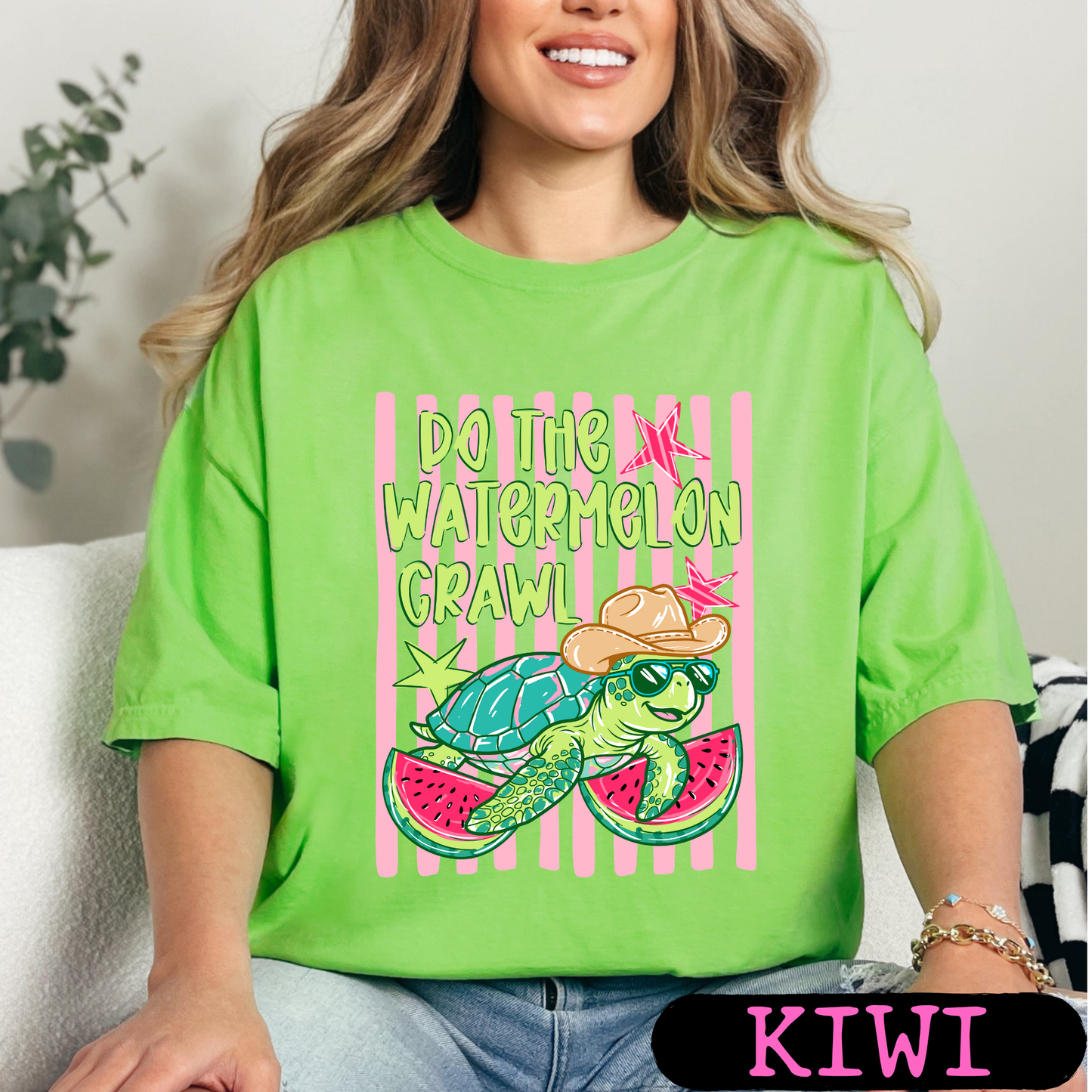 Do The Watermelon Crawl Turtle Graphic Tee | Summer Beach Shirt | Comfort Colors T-Shirt