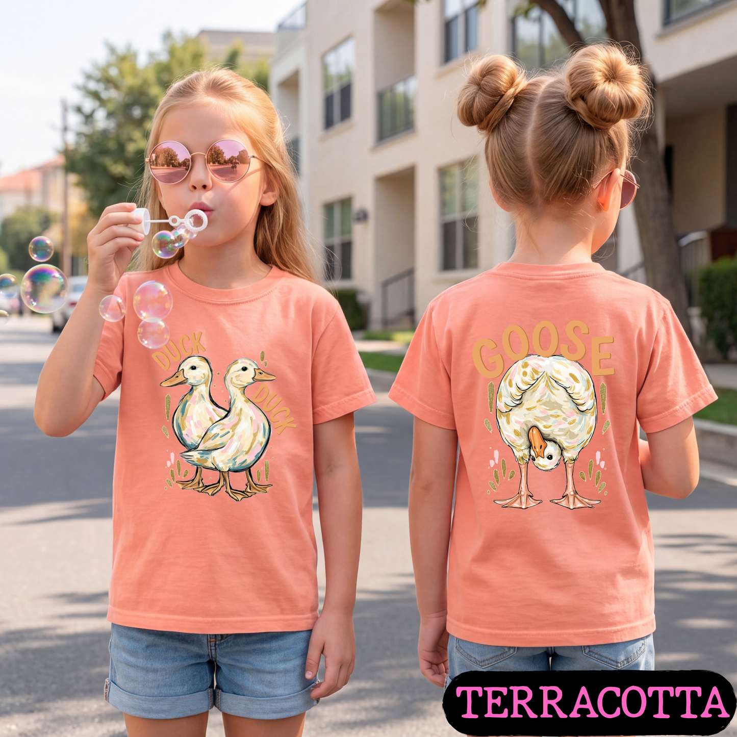 Duck Duck Goose Shirt | Funny Farm Animal Graphic Tee | Front & Back Print