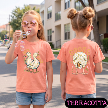 Duck Duck Goose Shirt | Funny Farm Animal Graphic Tee | Front & Back Print