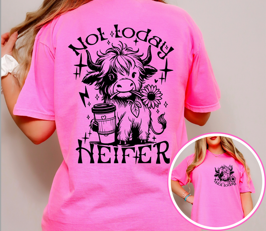 Not Today Heifer Shirt | Funny Cow Graphic Tee | Comfort Colors Oversized Unisex T-Shirt