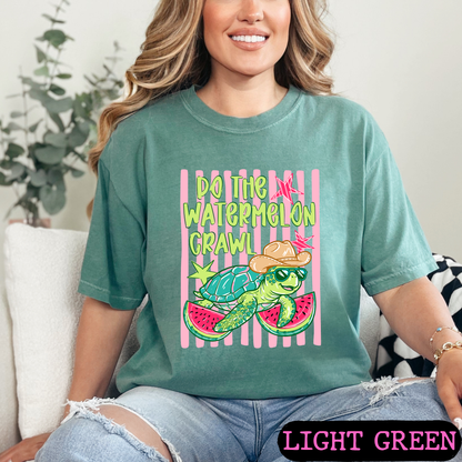 Do The Watermelon Crawl Turtle Graphic Tee | Summer Beach Shirt | Comfort Colors T-Shirt