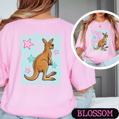 Too Da Loo Kangaroo Tee | Funny Retro Animal Shirt | Front & Back Graphic