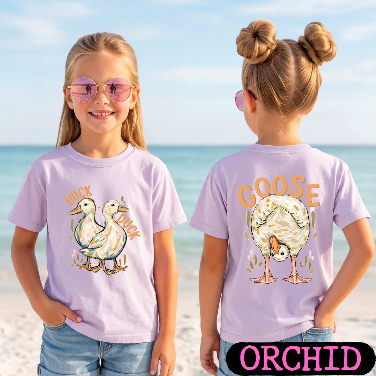 Duck Duck Goose Shirt | Funny Farm Animal Graphic Tee | Front & Back Print