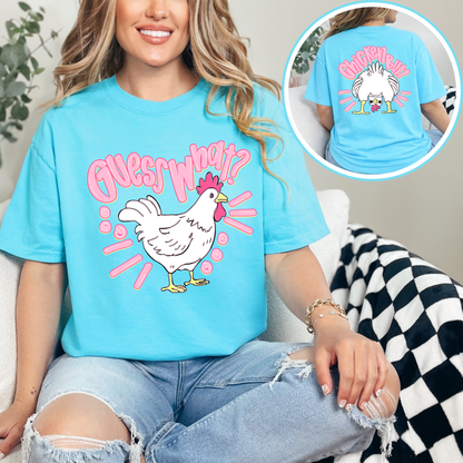 Guess What Chicken Butt Shirt | Funny Chicken Graphic Tee | Cute Farm Humor T-Shirt