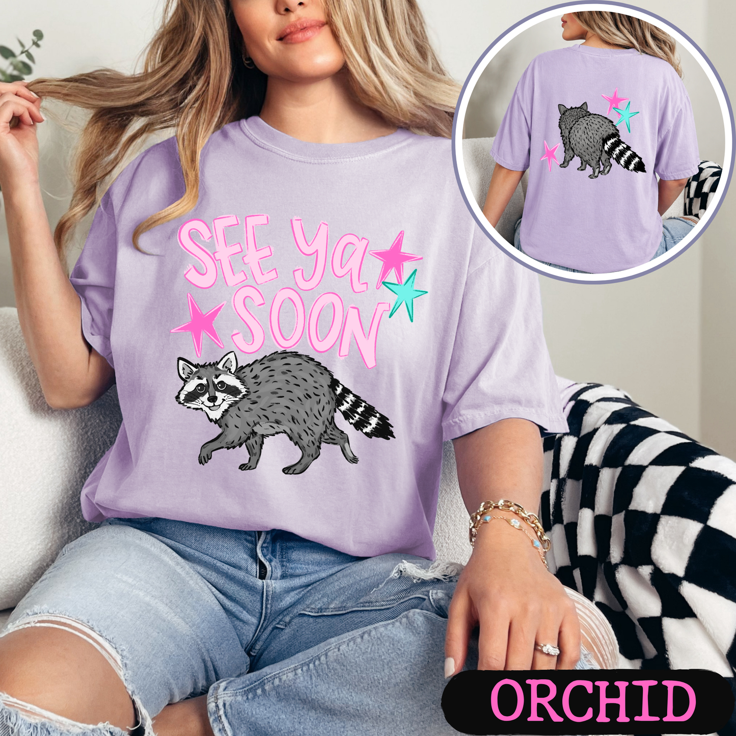 See Ya Soon Raccoon Graphic Tee | Funny Cute Raccoon Shirt | Trendy Comfort Colors T-Shirt