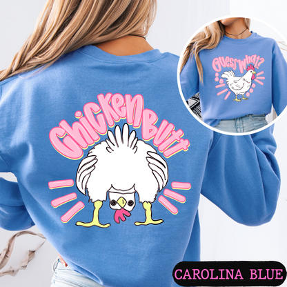 Guess What Chicken Butt Crewneck Sweatshirt | Funny Chicken Sweatshirt | Cozy Graphic Pullover