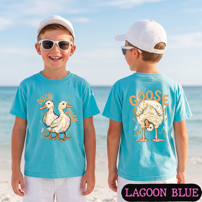 Duck Duck Goose Shirt | Funny Farm Animal Graphic Tee | Front & Back Print
