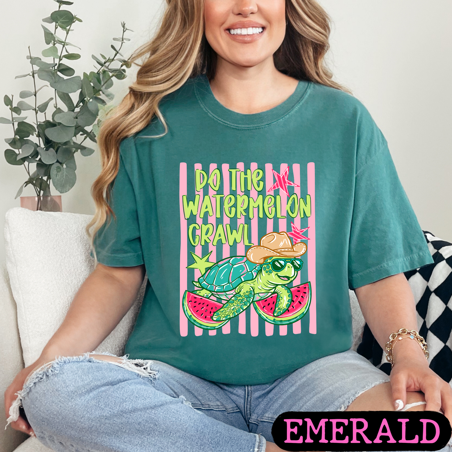 Do The Watermelon Crawl Turtle Graphic Tee | Summer Beach Shirt | Comfort Colors T-Shirt