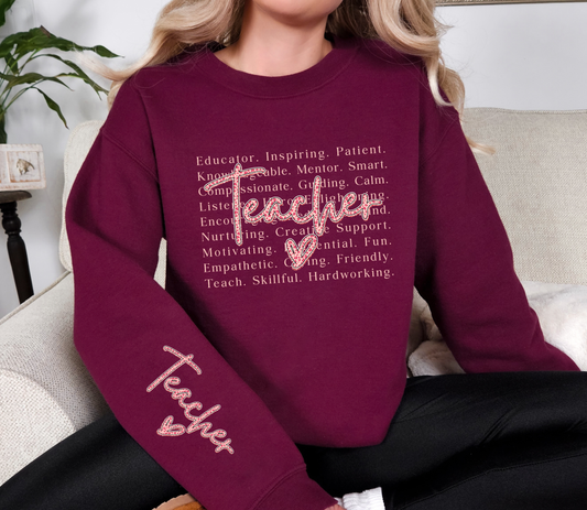Teacher Definition Sweatshirt | Inspirational Educator Crewneck | Valentine Gift for Teachers