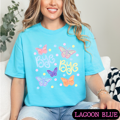 Bye Bye Butterfly Tee | Colorful Spring Graphic T-Shirt | Cute Butterfly Shirt