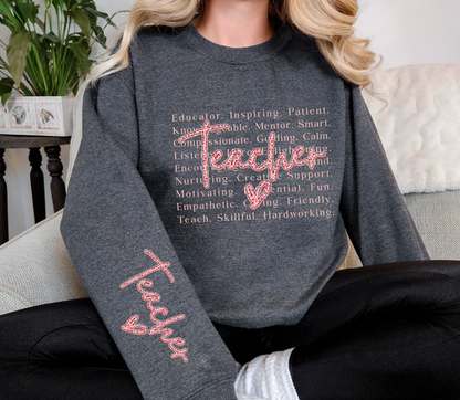 Teacher Definition Sweatshirt | Inspirational Educator Crewneck | Valentine Gift for Teachers