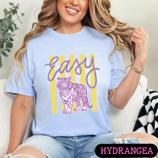 Easy Tiger Graphic Tee | Retro Tiger Shirt | Vintage Pastel Animal Tee |Cute Trendy Comfort Colors Style Tee