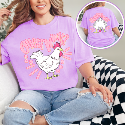 Guess What Chicken Butt Shirt | Funny Chicken Graphic Tee | Cute Farm Humor T-Shirt