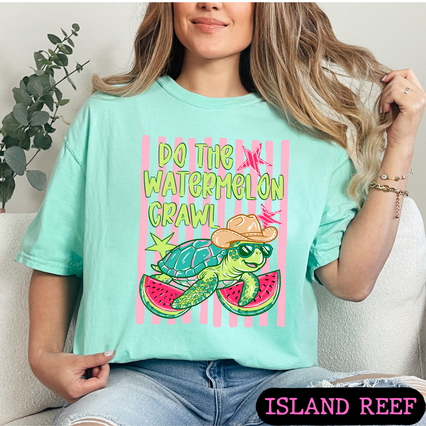 Do The Watermelon Crawl Turtle Graphic Tee | Summer Beach Shirt | Comfort Colors T-Shirt