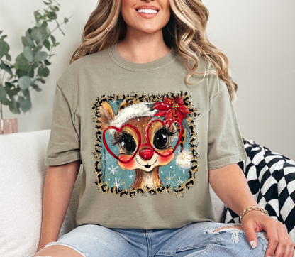 Cute Christmas Reindeer Tee | Holiday Graphic T-Shirt