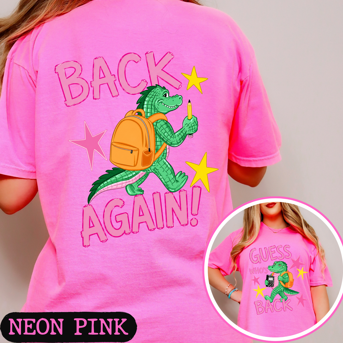 Guess Who's Back Back Again Alligator Back to School Comfort Colors Shirt | Funny Teacher & Student Graphic Tee | Back To School Shirt