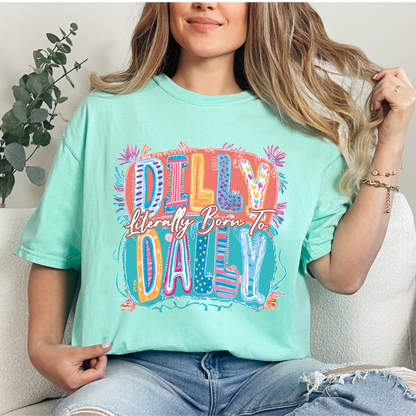 Dilly Dally Graphic Tee | Funny Colorful Retro Shirt | Cute Trendy Women’s T-Shirt | Comfort Colors Style