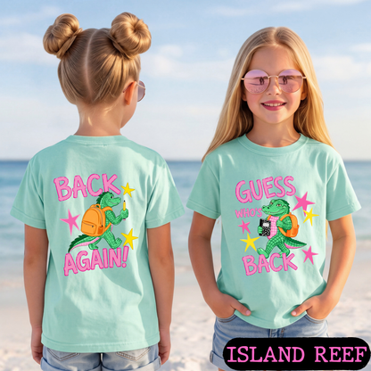 Guess Who's Back Back Again Alligator Back to School Comfort Colors Shirt | Funny Teacher & Student Graphic Tee | Back To School Shirt