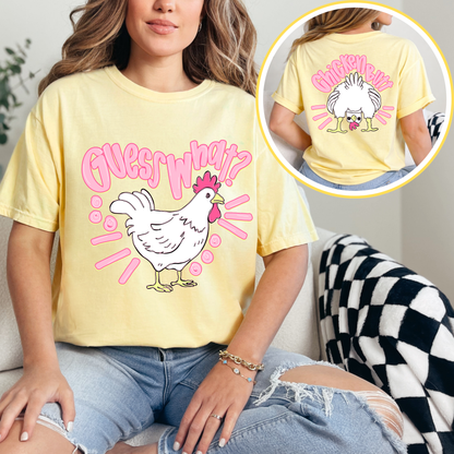 Guess What Chicken Butt Shirt | Funny Chicken Graphic Tee | Cute Farm Humor T-Shirt