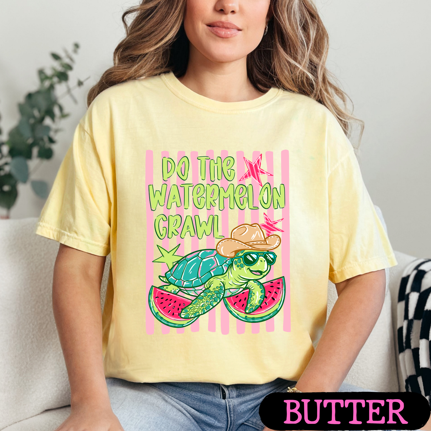 Do The Watermelon Crawl Turtle Graphic Tee | Summer Beach Shirt | Comfort Colors T-Shirt