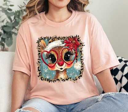 Cute Christmas Reindeer Tee | Holiday Graphic T-Shirt