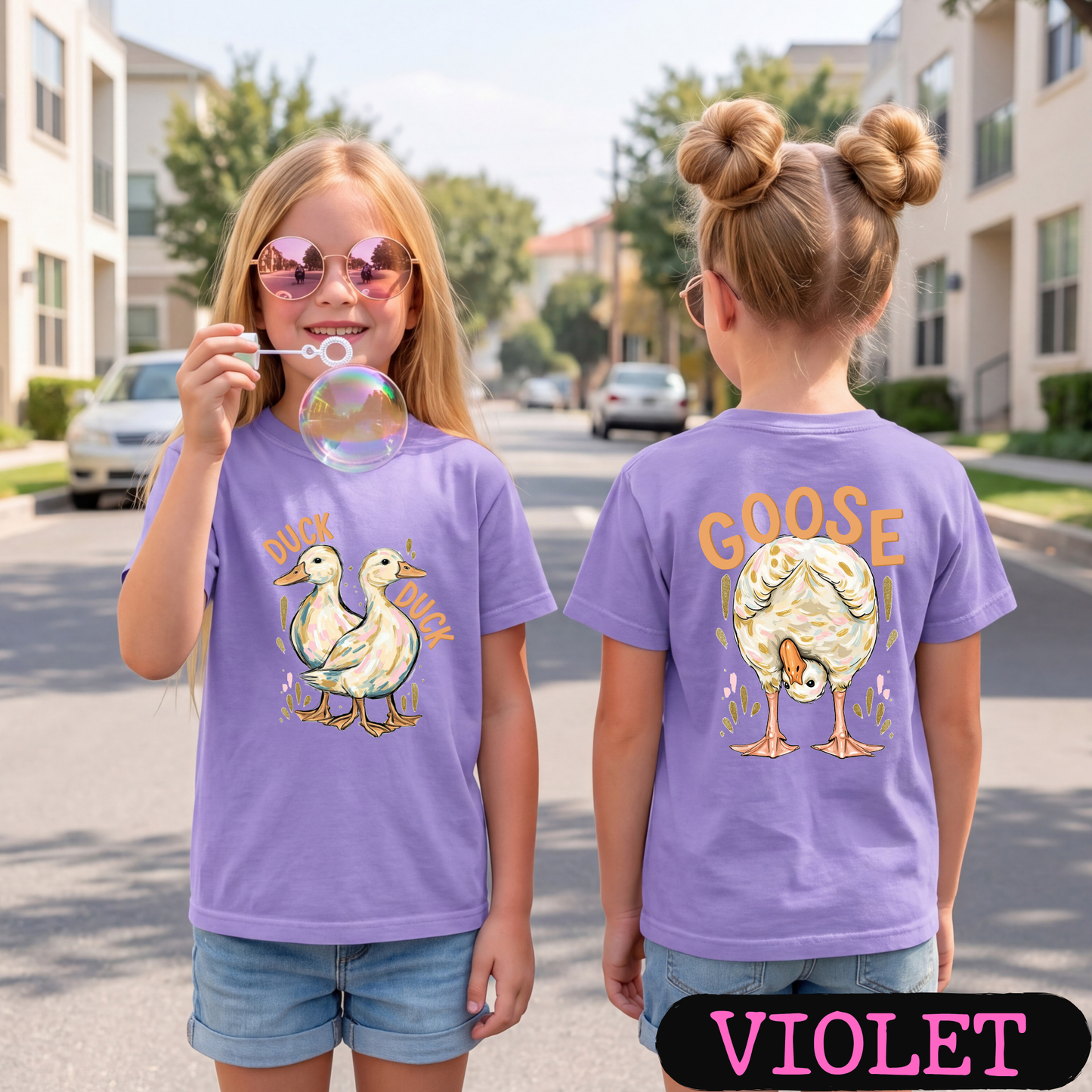 Duck Duck Goose Shirt | Funny Farm Animal Graphic Tee | Front & Back Print