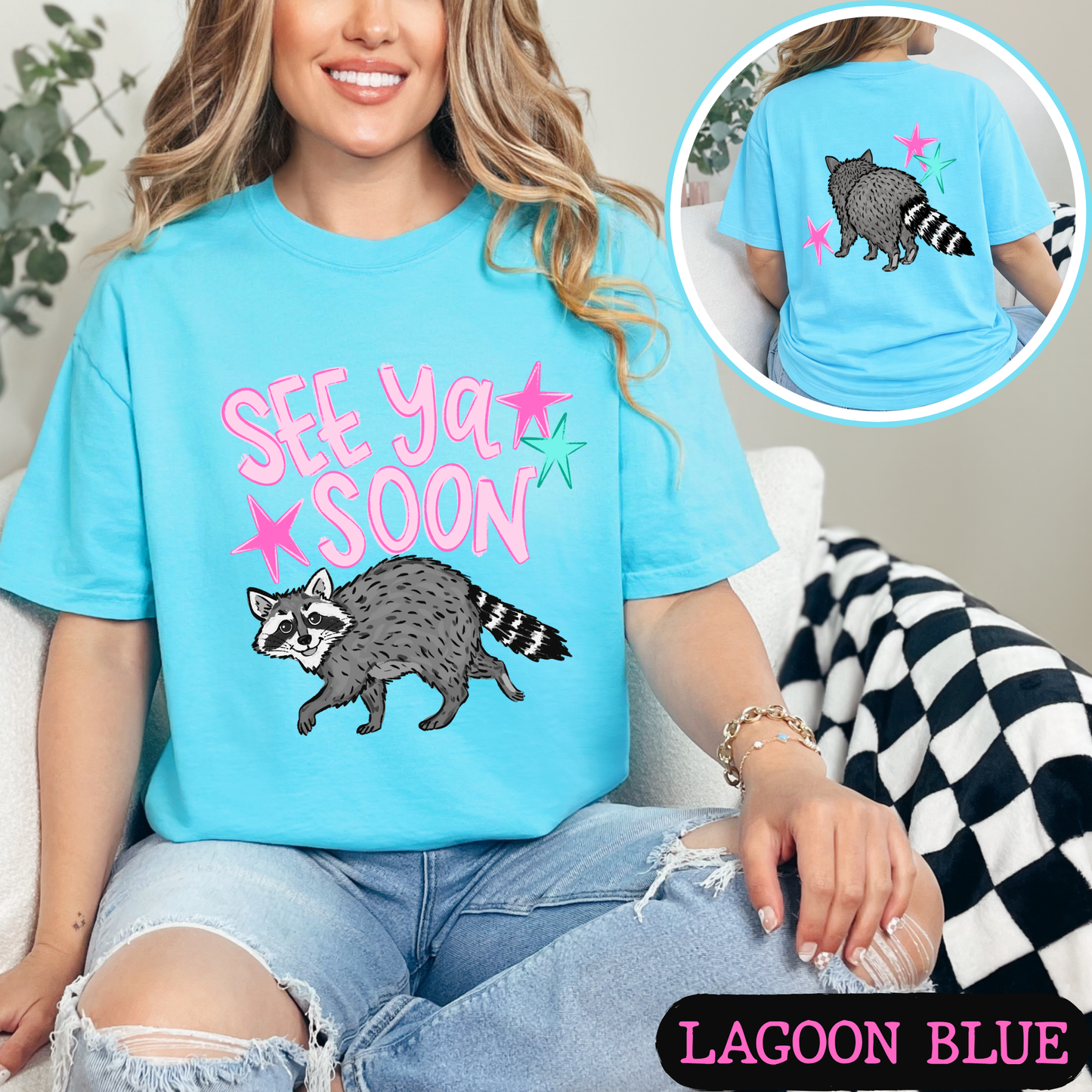 See Ya Soon Raccoon Graphic Tee | Funny Cute Raccoon Shirt | Trendy Comfort Colors T-Shirt