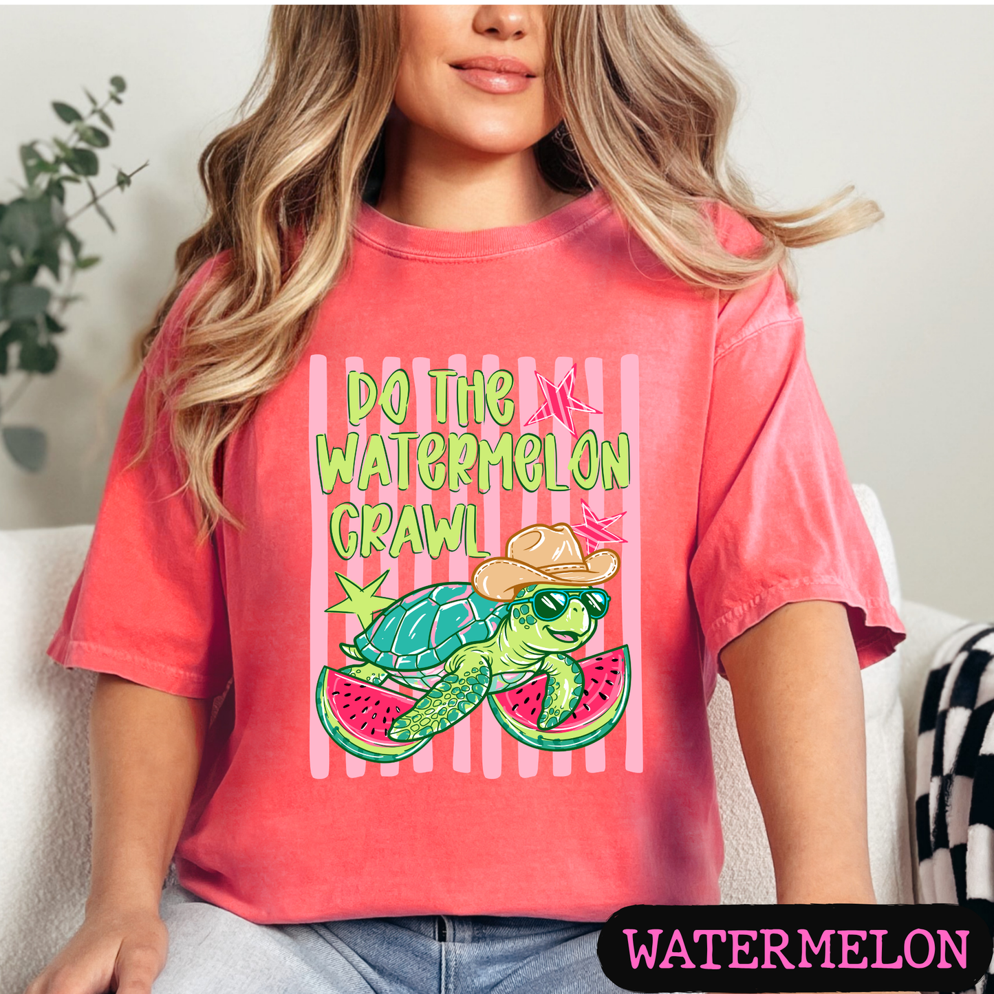 Do The Watermelon Crawl Turtle Graphic Tee | Summer Beach Shirt | Comfort Colors T-Shirt