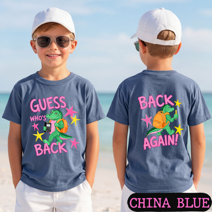 Guess Who's Back Back Again Alligator Back to School Comfort Colors Shirt | Funny Teacher & Student Graphic Tee | Back To School Shirt